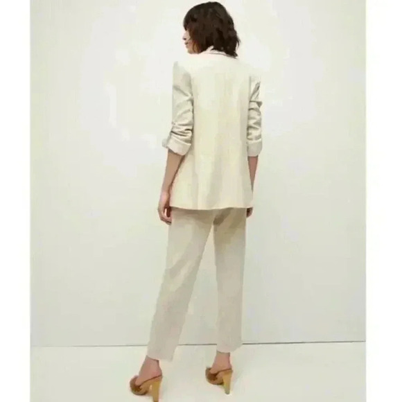 NWT Veronica Beard Parineti Linen Metallic Cream Silver Dickey Blazer Jacket 2 - Picture 4 of 16
